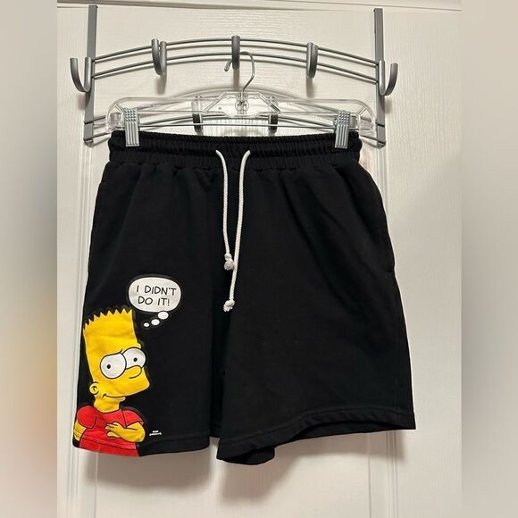 Forever 21 women’s drawstring Shorts The Simpsons graphic print Bart I didn’t do - Picture 1 of 15